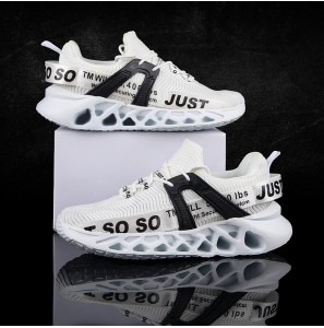 Men Breathable Fabric Comfy Soft Bottom Thick Sole Lace Up Casual Sports Shoes