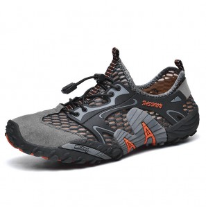 Men Mesh Non Slip Quick Drying Elastic Lace Outdoor Casual Hiking Sneakers