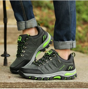 Men Non Slip Soft Sole Lace Up Comfy Outdoor Sports Casual Hiking Shoes