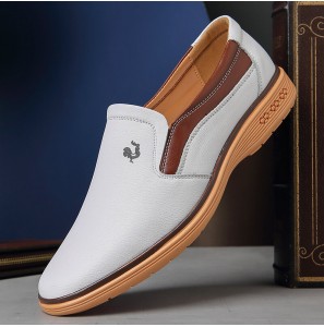 Men Microfiber Leather Breathable Soft Sole Non Slip Comfy Driving Casual Business Shoes