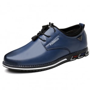 Men Elastic Lace Up Comfy Casual Business Leather Shoes