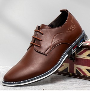 Men Retro Microfiber Leather Non Slip Casual Business Shoes