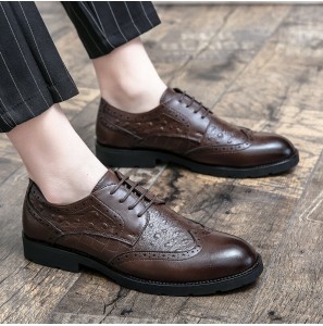 Men Microfiber Breathable Soft Sole Brief Pure Color Oxfords Casual Business Shoes