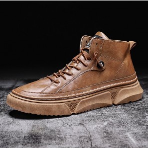 Men Microfiber Leather Waterproof High Top Sport Tooling Boots