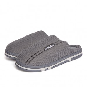 Men Cotton Cloth Non Slip Warm Soft Home Slippers